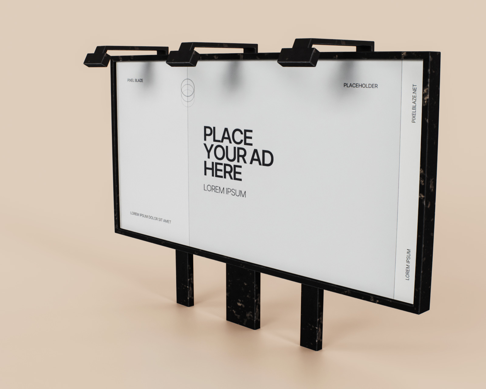 Advertising Billboard Panel Type D Low-poly 3D model_8