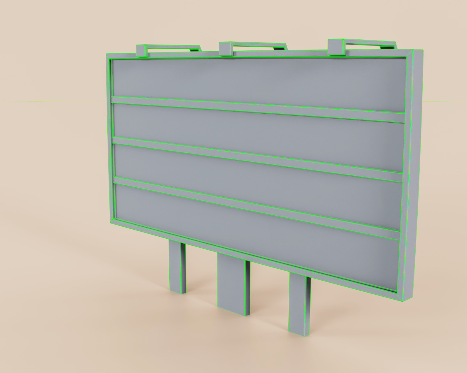 Advertising Billboard Panel Type D Low-poly 3D model_12