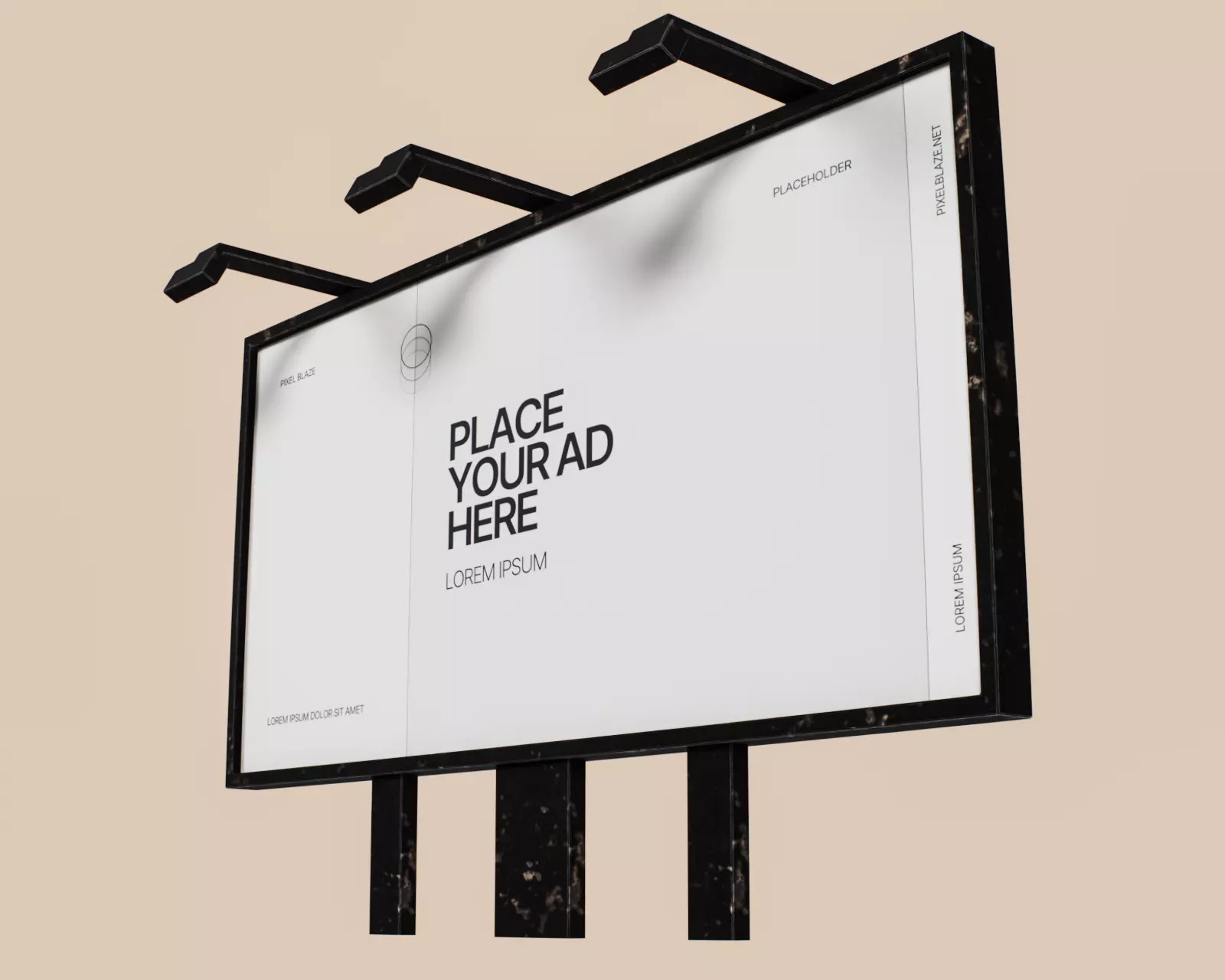 Advertising Billboard Panel Type D Low-poly 3D model_0