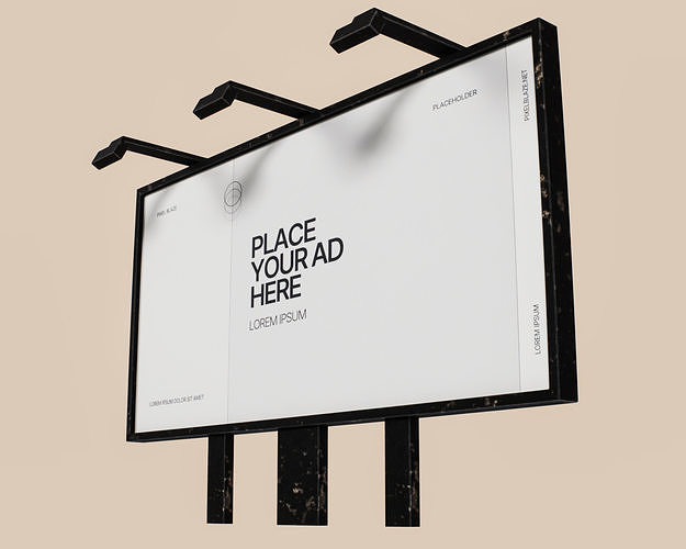 Advertising Billboard Panel Type D Low-poly 3D model