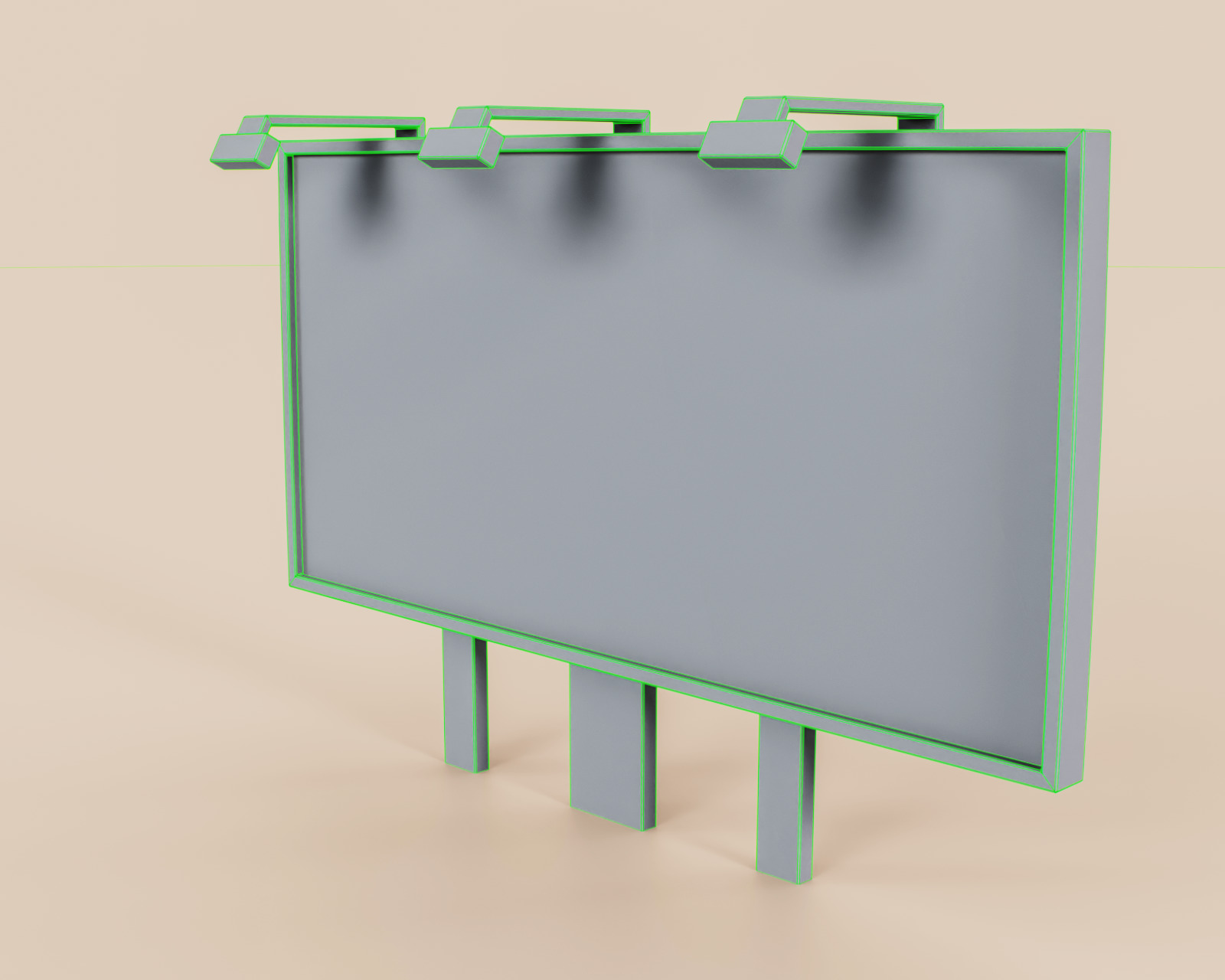 Advertising Billboard Panel Type D Low-poly 3D model_16