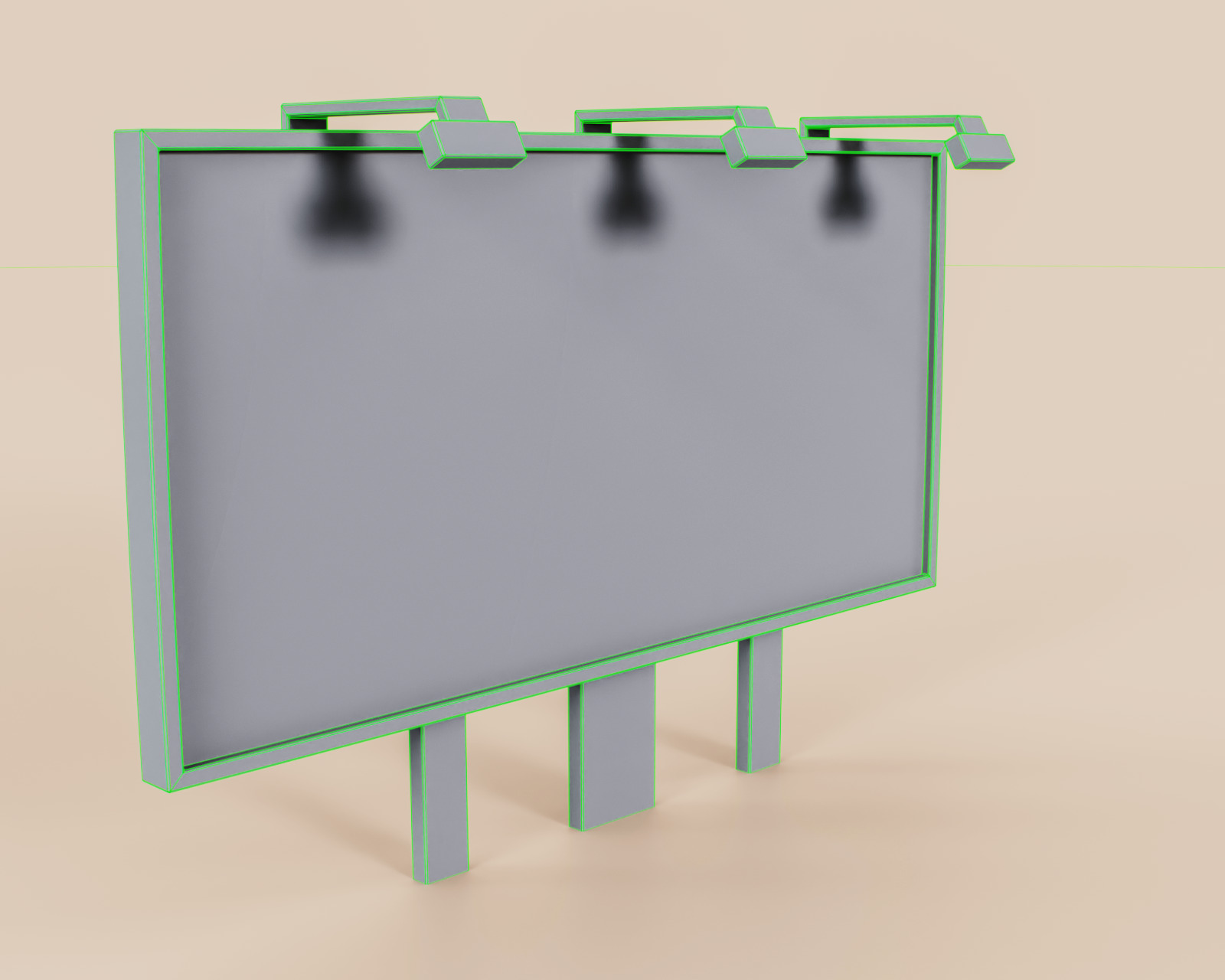 Advertising Billboard Panel Type D Low-poly 3D model_10