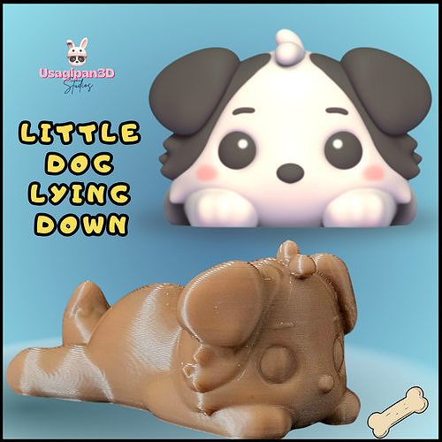 Little Dog Lying Down 3D print model