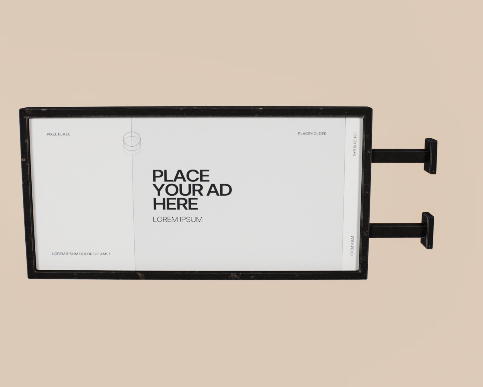 Advertising Billboard Panel Type E Low-poly 3D model_5