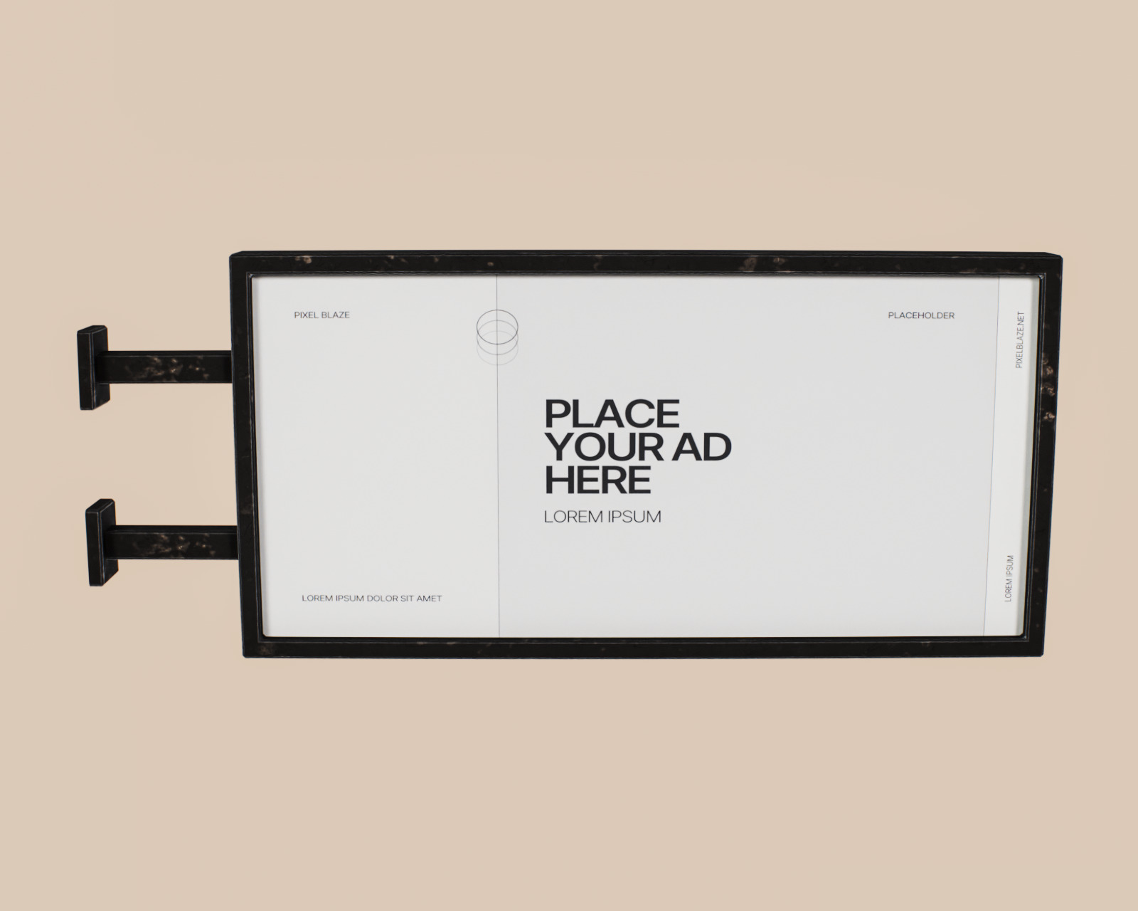 Advertising Billboard Panel Type E Low-poly 3D model_1