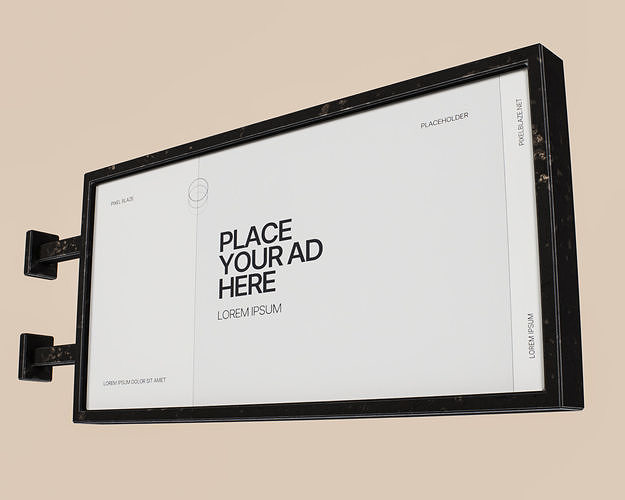 Advertising Billboard Panel Type E Low-poly 3D model