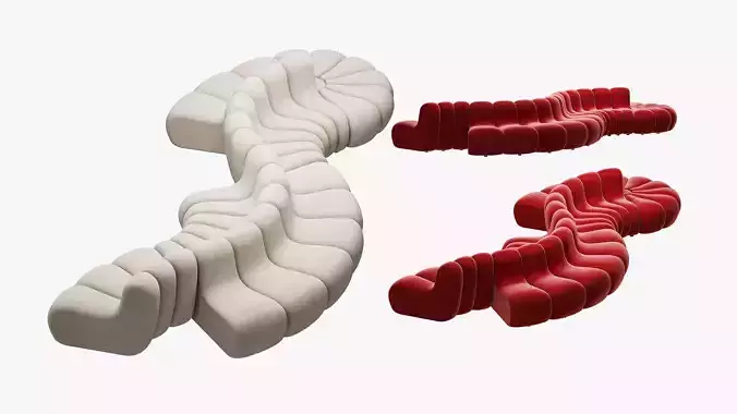 Jagger Lounge modular sofa white and red