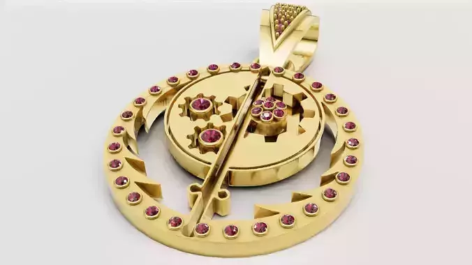gear pendant 3d printable  model