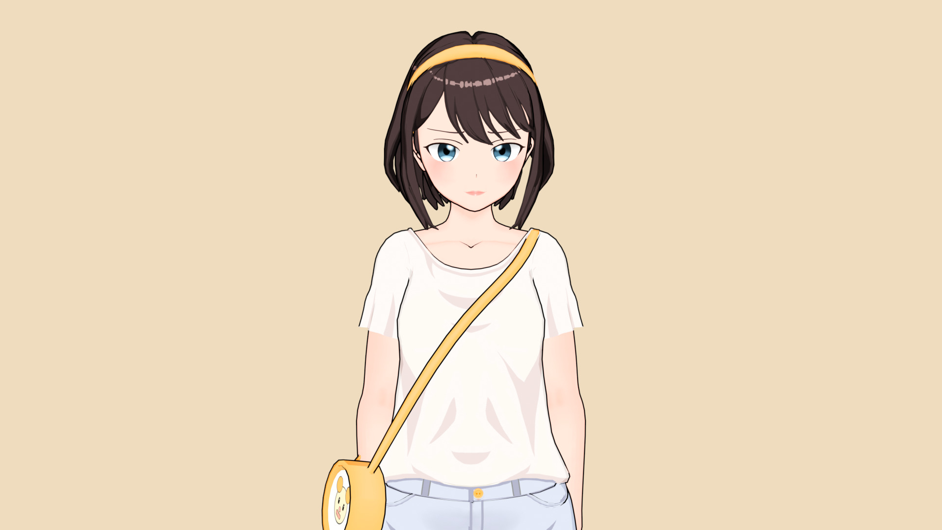 Rigged Kawaii Anime Girl Casual Style 3D Model Free 3D model_3