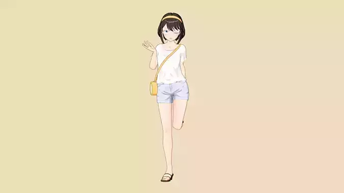 Rigged Kawaii Anime Girl Casual Style 3D Model Free 3D model Rigged Kawaii Anime Girl Casual Style 3D Model Free 3D model