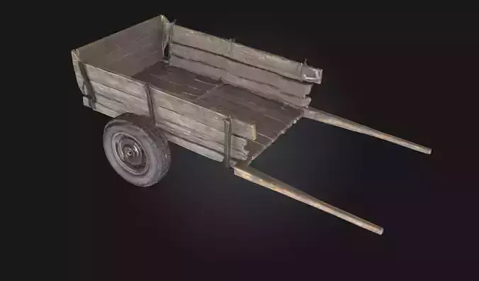 Wooden Handcart  Rustic Utility from a Bygone Era