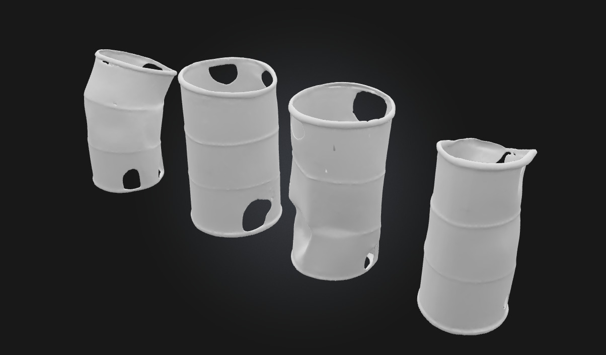 Rusty Barrels Evolution  Industrial Decay Across Time 3D model_6