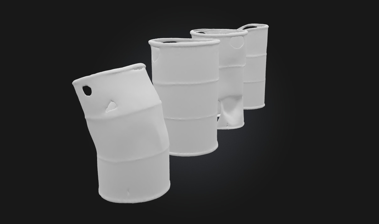 Rusty Barrels Evolution  Industrial Decay Across Time 3D model_7