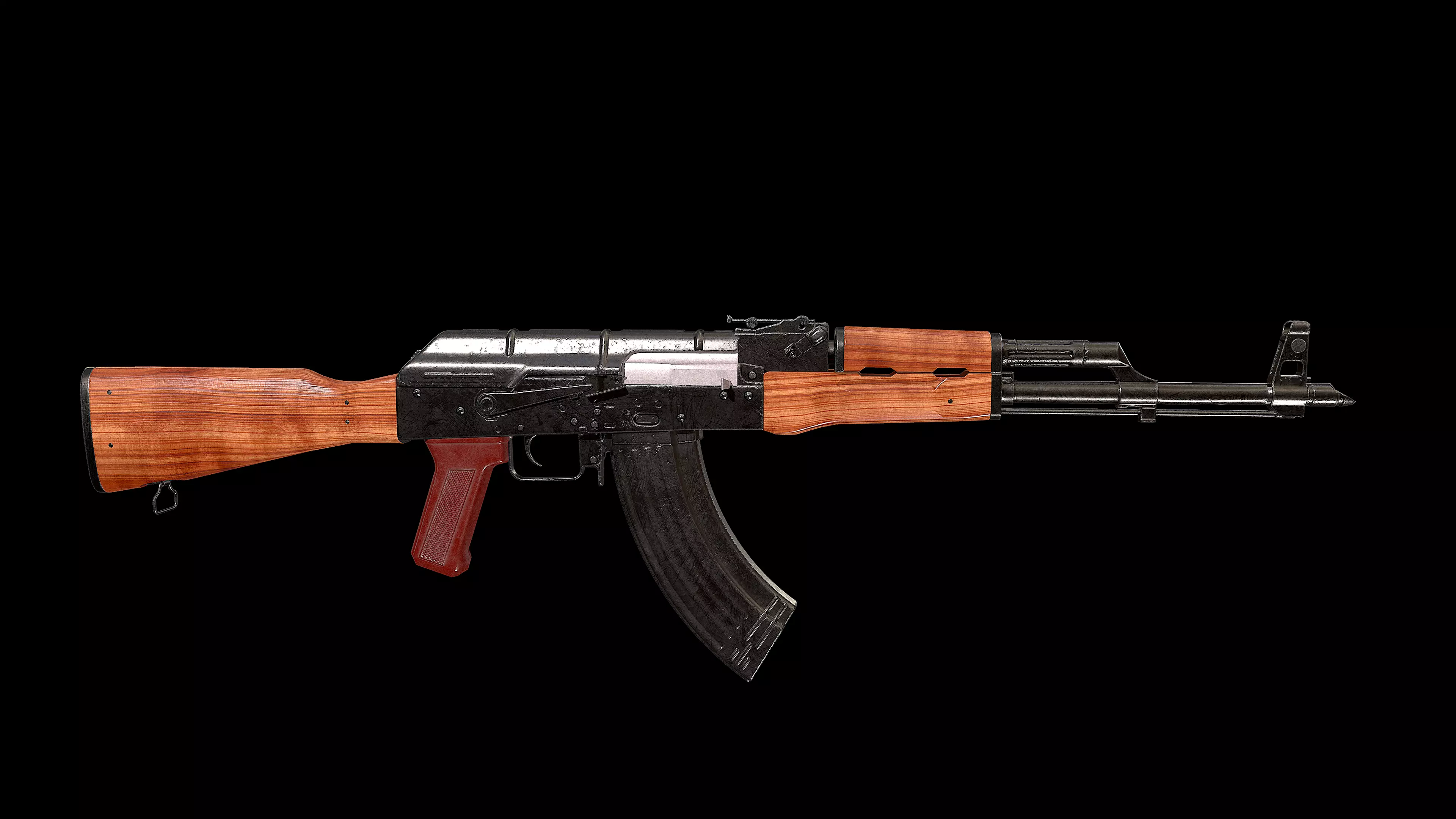 AKM assault rifle Low-poly 3D model