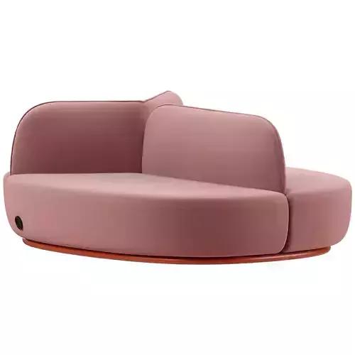 Modern Pink Curved Sofa 3D Model