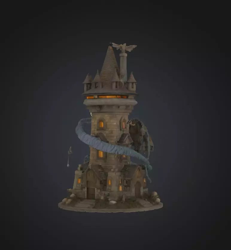 Dragon Epic DND Dice Tower - Dragon Castle Dice Tower 3D print model_0