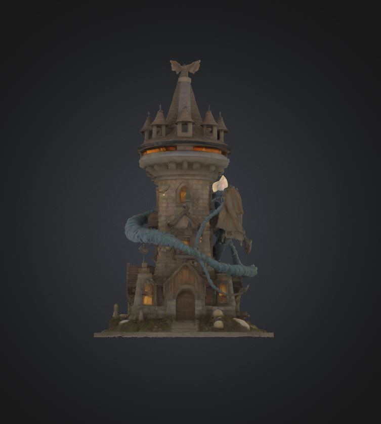 Dragon Epic DND Dice Tower - Dragon Castle Dice Tower 3D print model_27