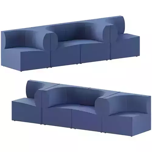 Modular Curved Sofa Free 3D model