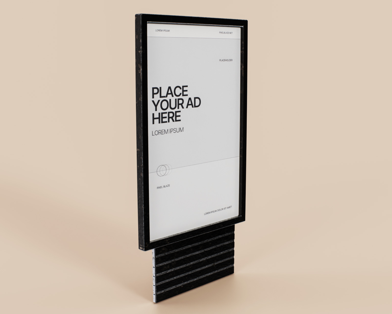 Advertising Billboard Vitrine Panel Low-poly 3D model_6
