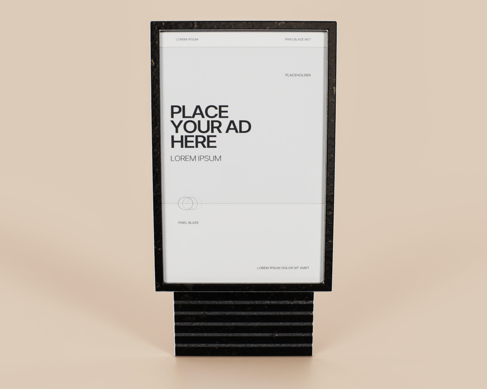 Advertising Billboard Vitrine Panel Low-poly 3D model_5