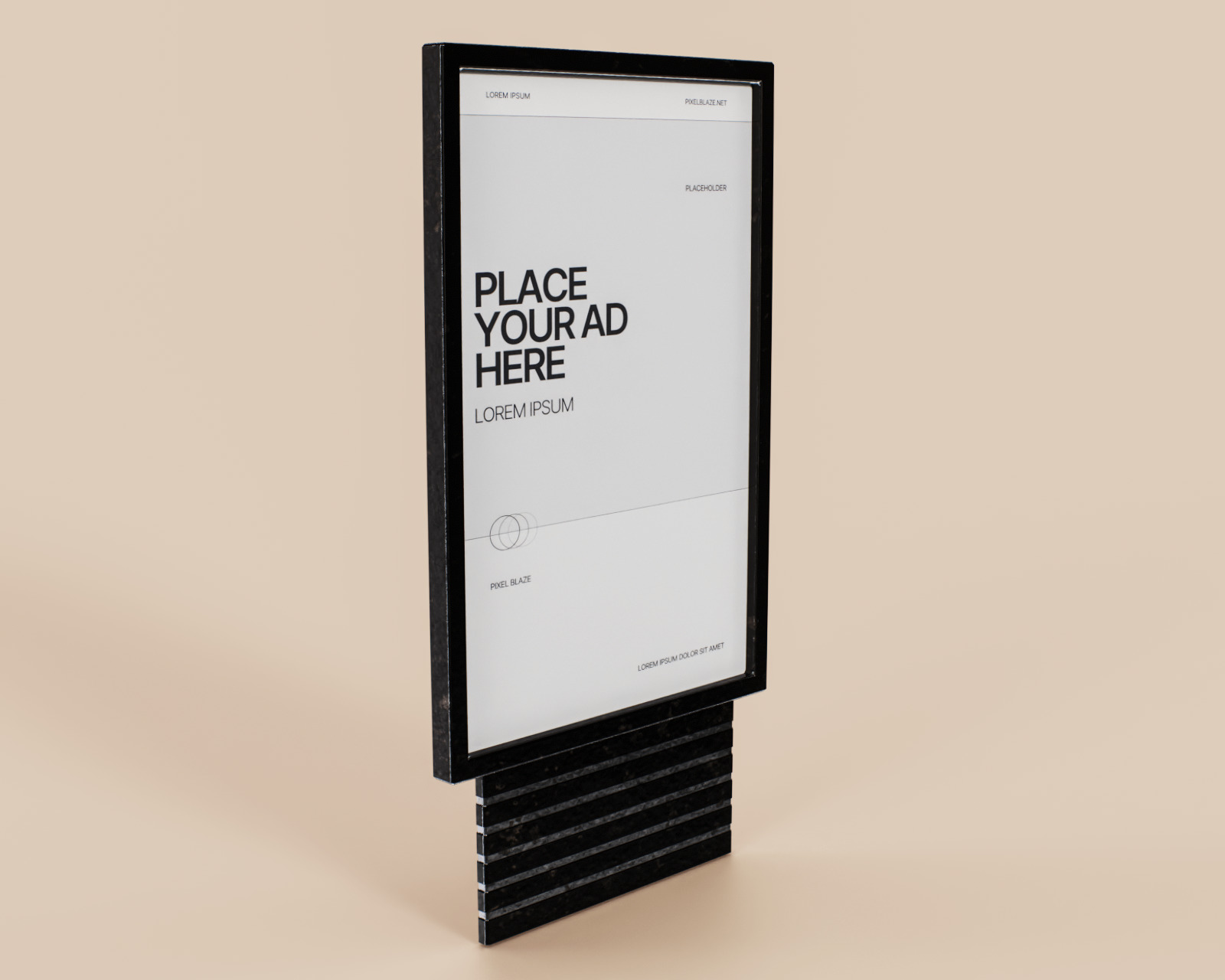 Advertising Billboard Vitrine Panel Low-poly 3D model_2