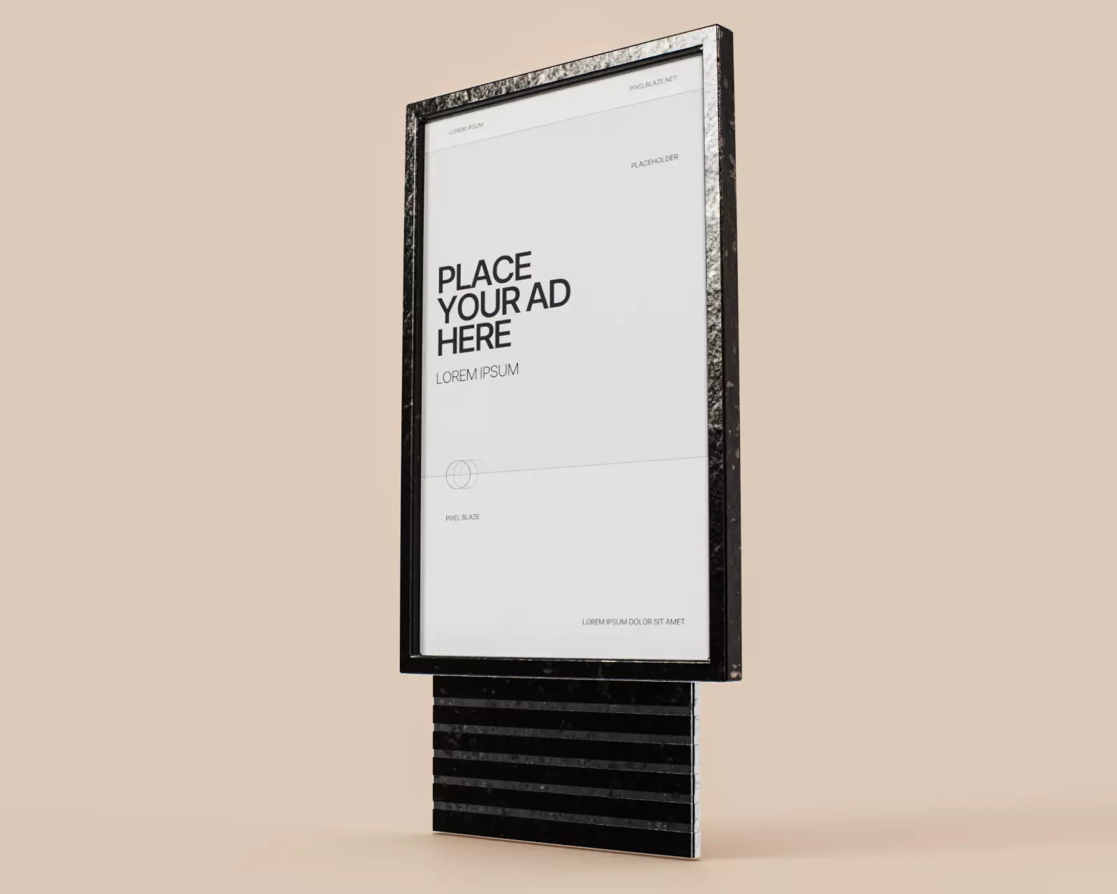 Advertising Billboard Vitrine Panel Low-poly 3D model_0