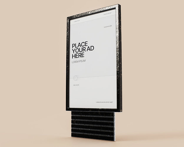 Advertising Billboard Vitrine Panel Low-poly 3D model