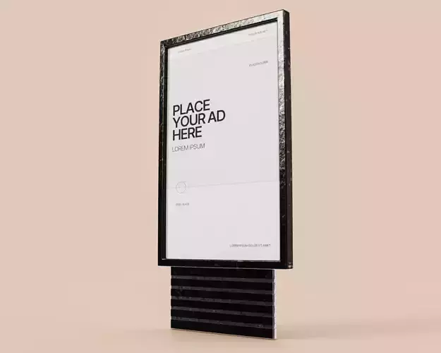 Advertising Billboard Vitrine Panel Low-poly 3D model Advertising Billboard Vitrine Panel Low-poly 3D model