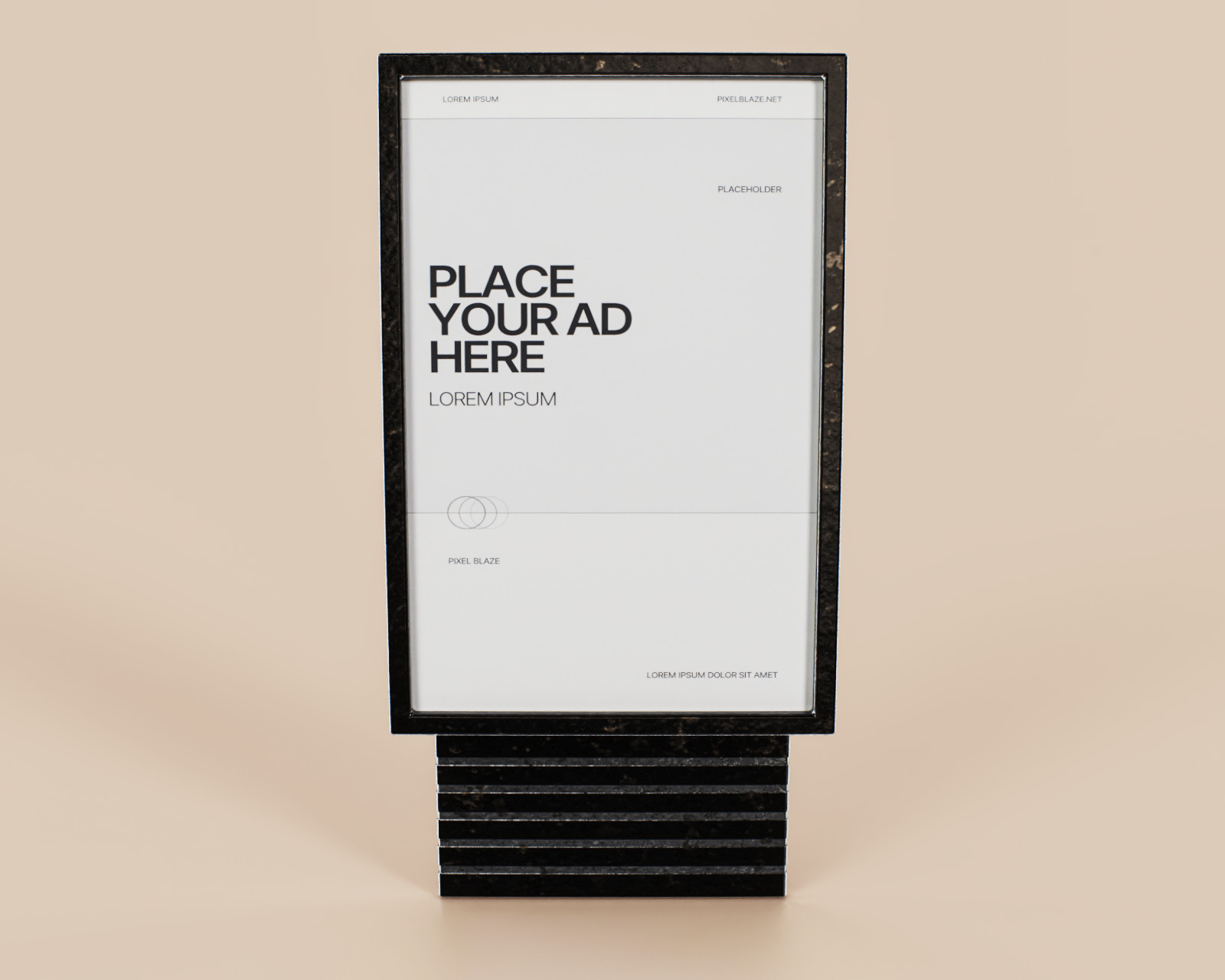 Advertising Billboard Vitrine Panel Low-poly 3D model_1