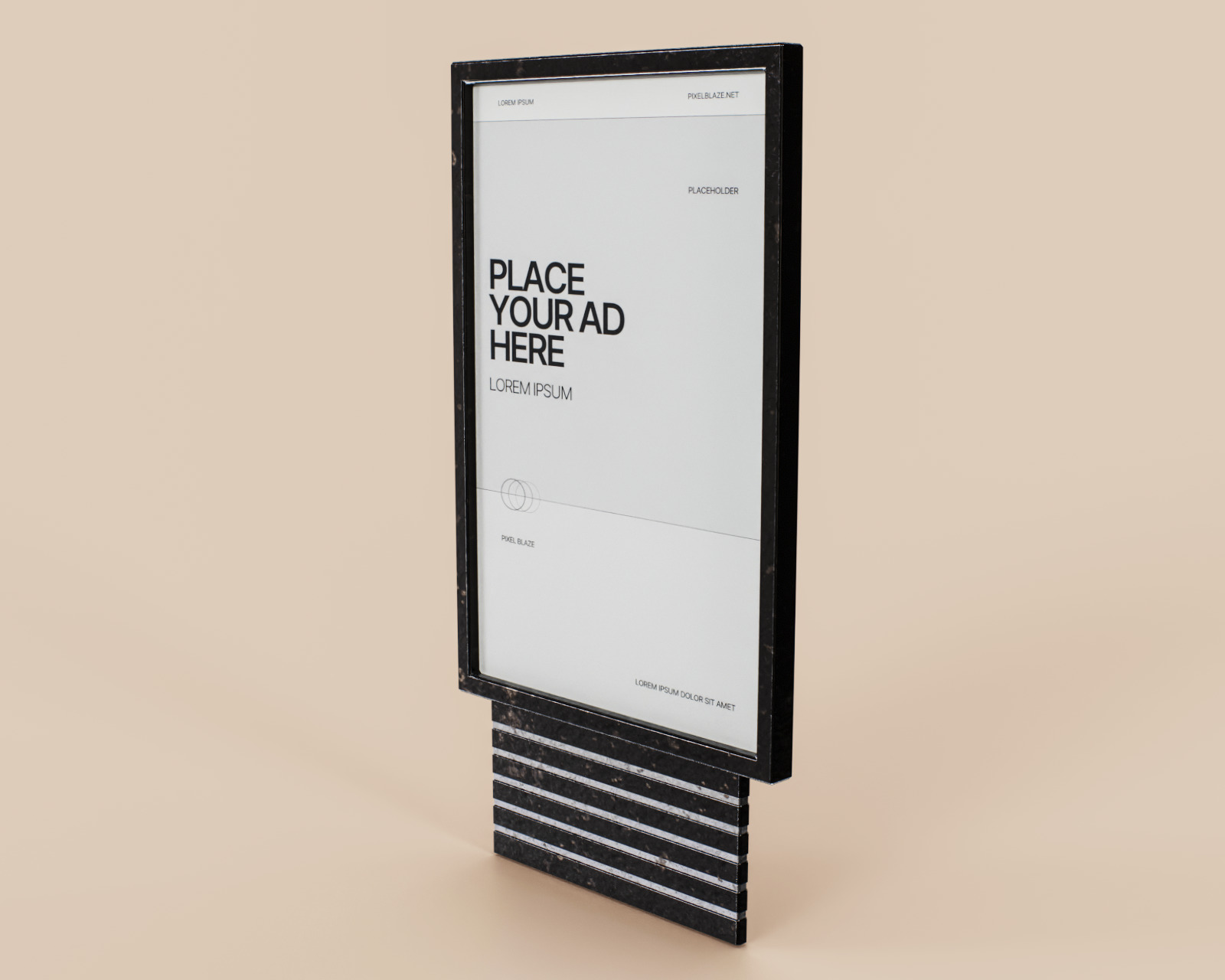 Advertising Billboard Vitrine Panel Low-poly 3D model_4