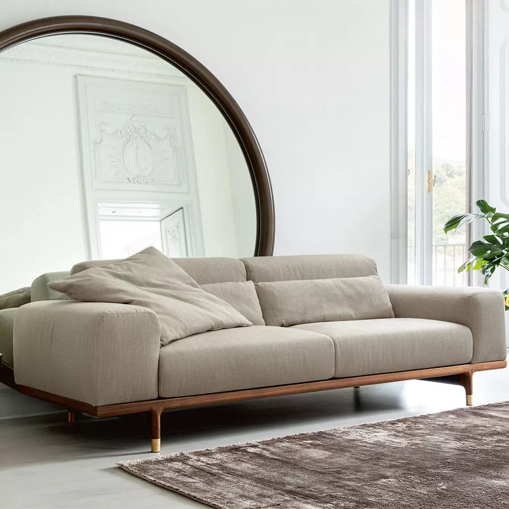 Modern Beige Fabric Sofa 3D Model 3D model