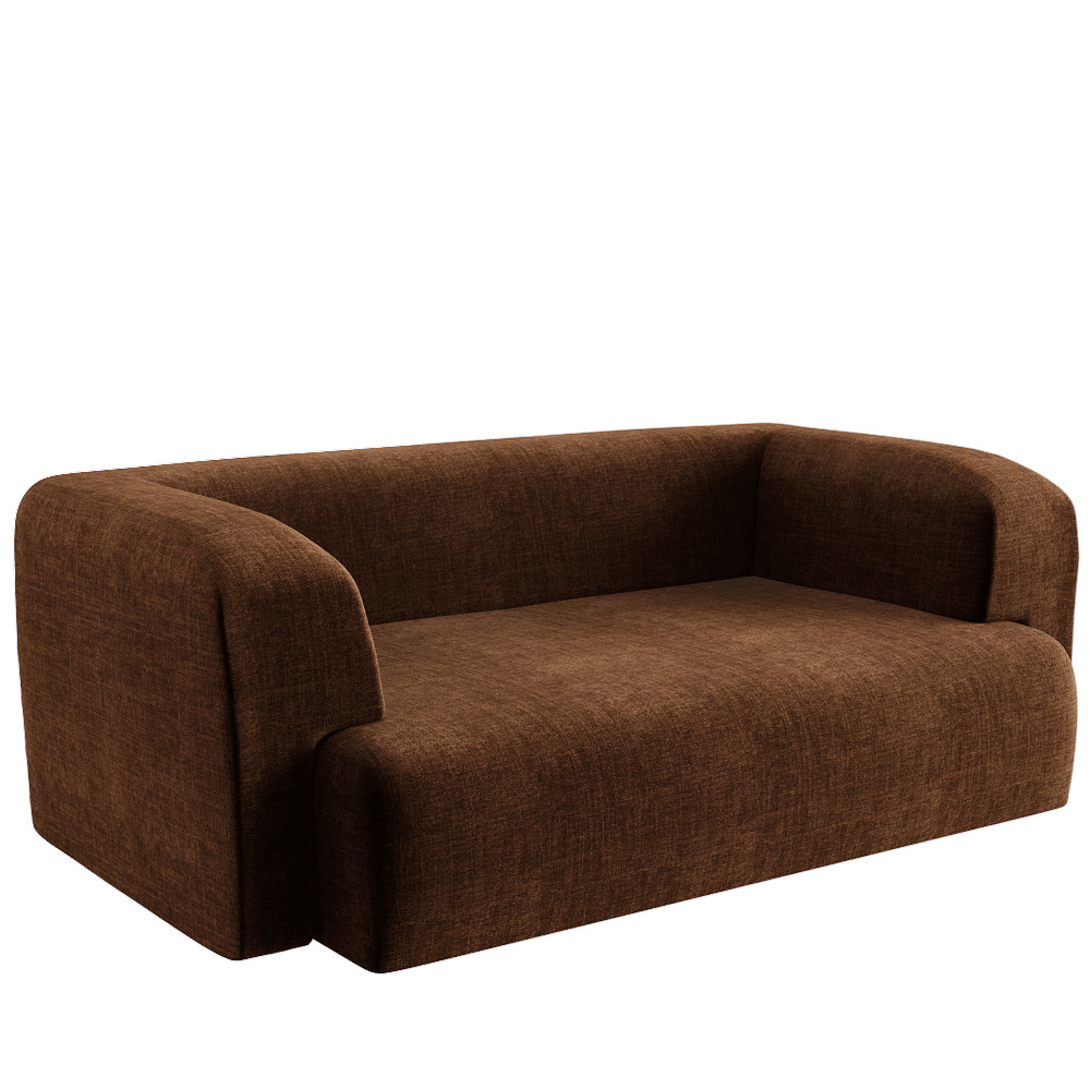 Modern Brown Fabric Sofa 3D Model 3D model_2