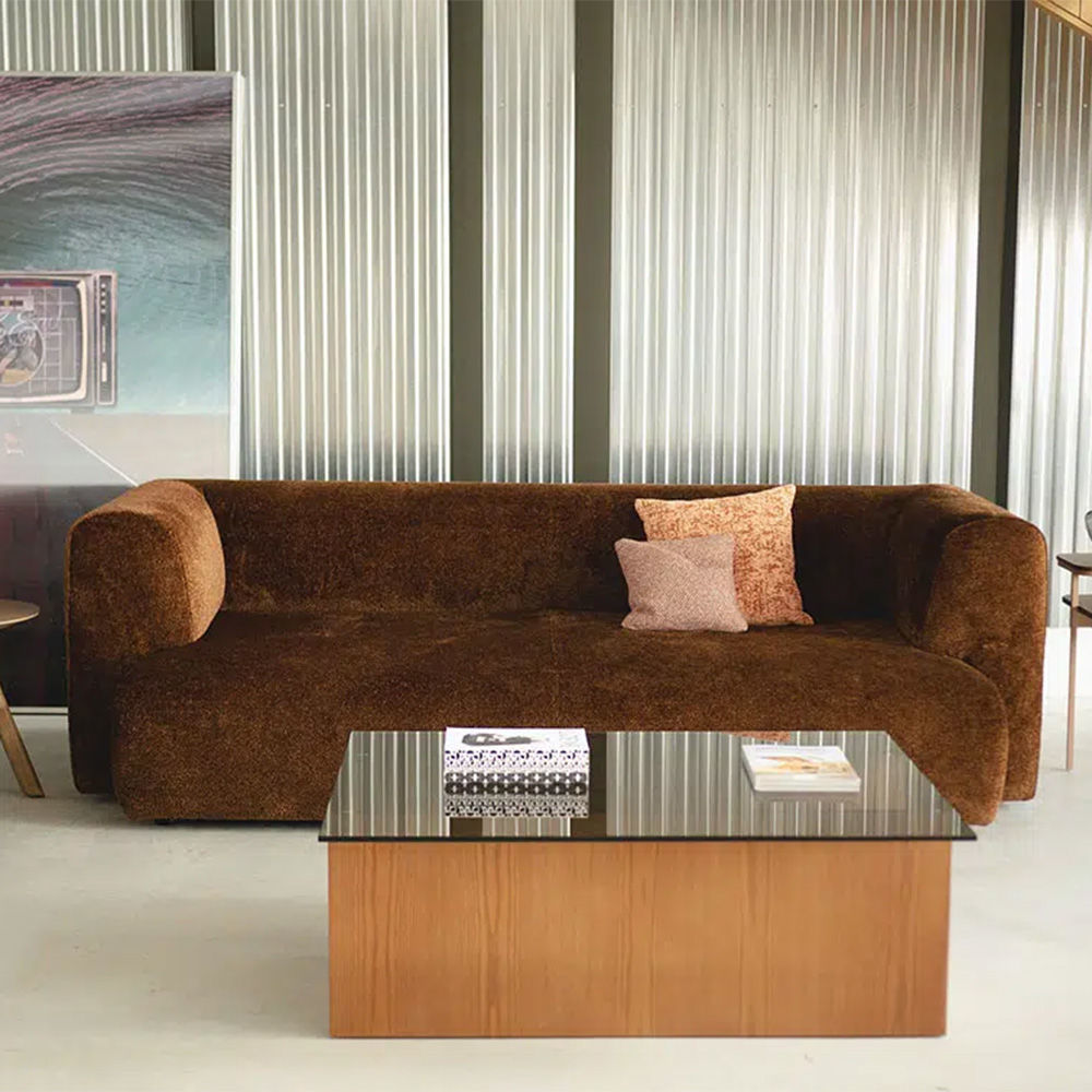 Modern Brown Fabric Sofa 3D Model 3D model_1