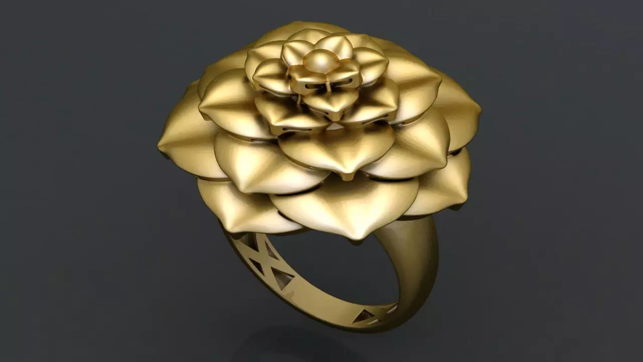 very light flower ring 3D print model