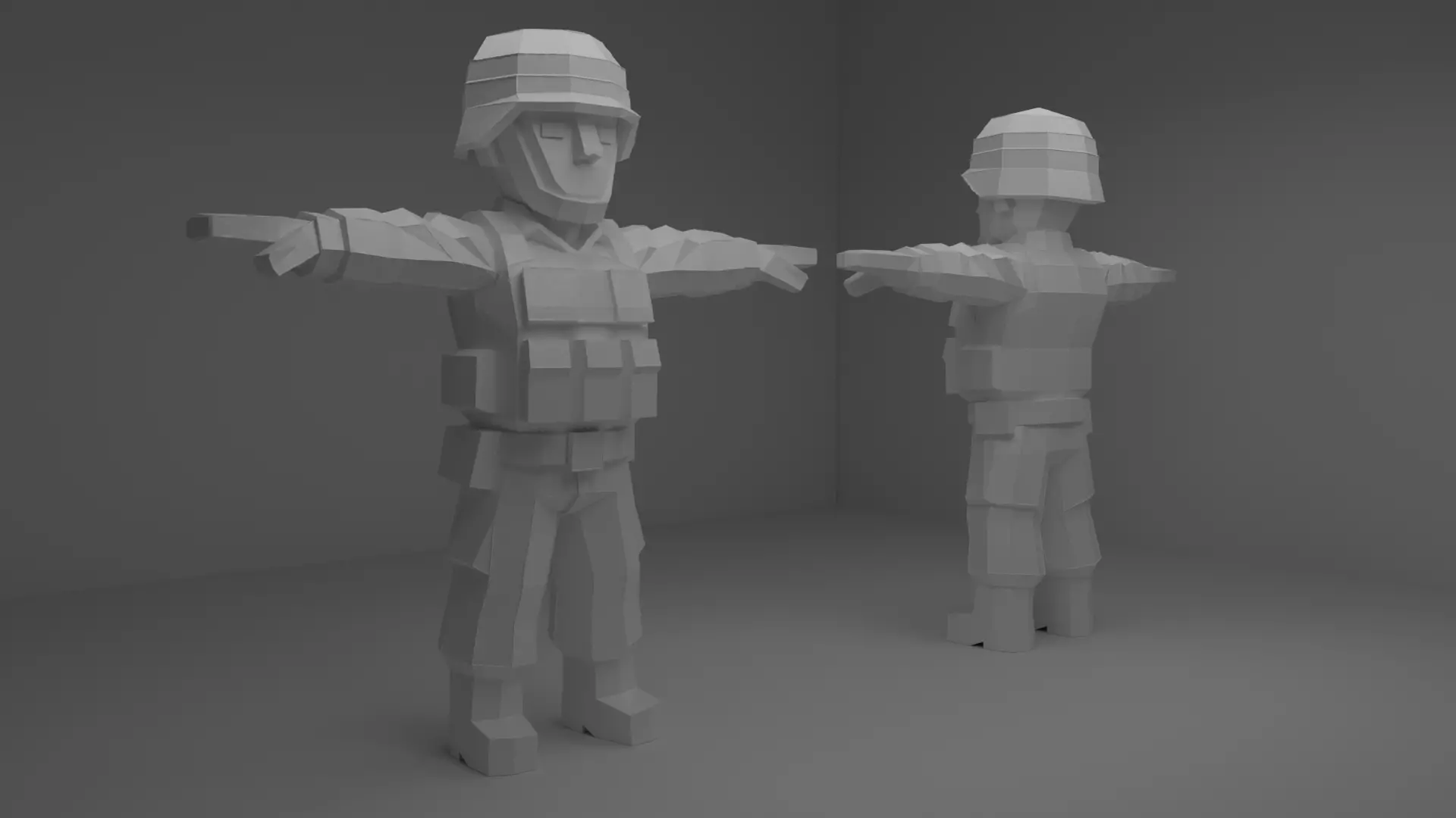 Low Poly Soldier Low-poly 3D model_0