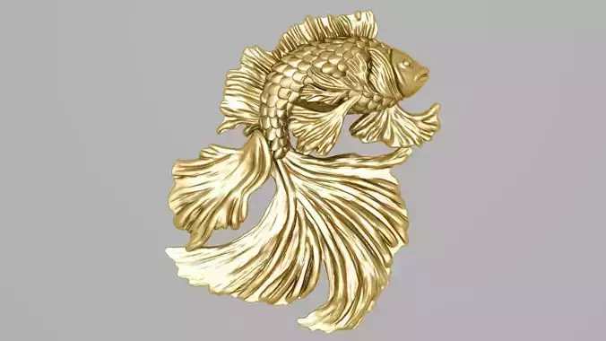 new golden fish 3D print model
