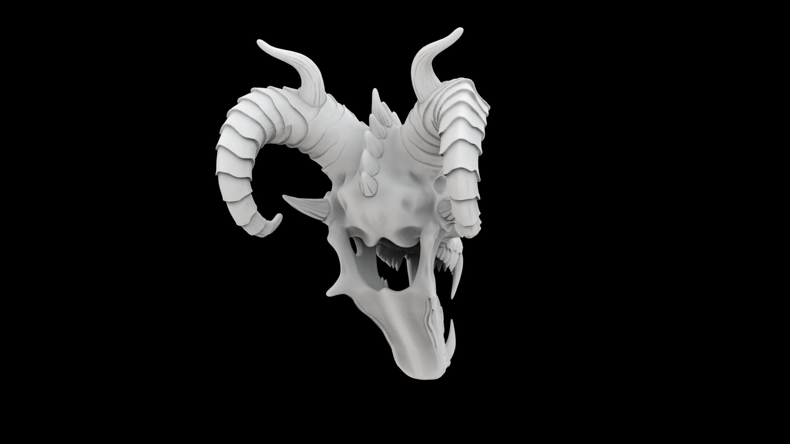 Dragon Skull 3D Print Model Mythical Bone Sculpture 3D print model_4