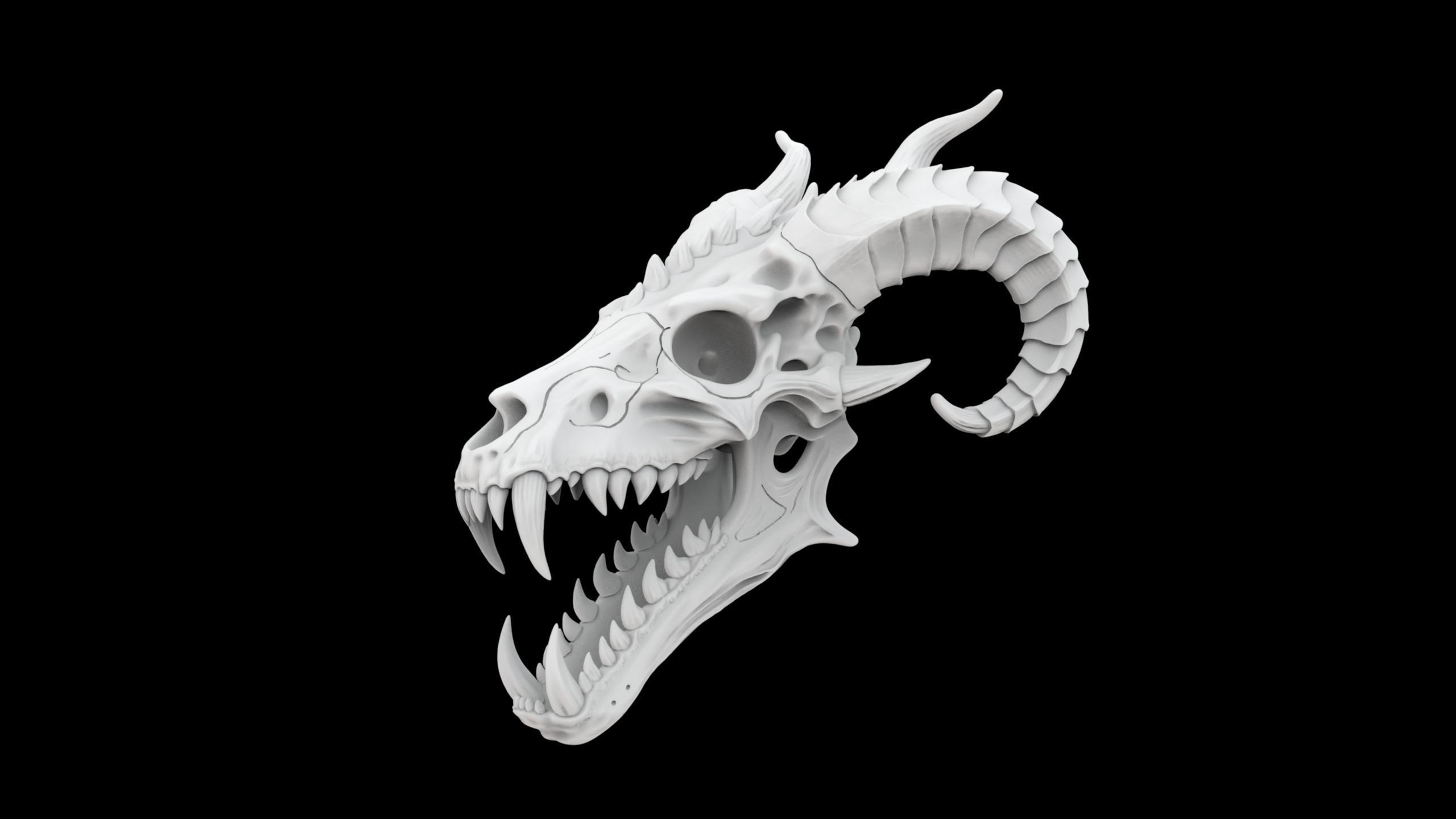 Dragon Skull 3D Print Model Mythical Bone Sculpture 3D print model_2