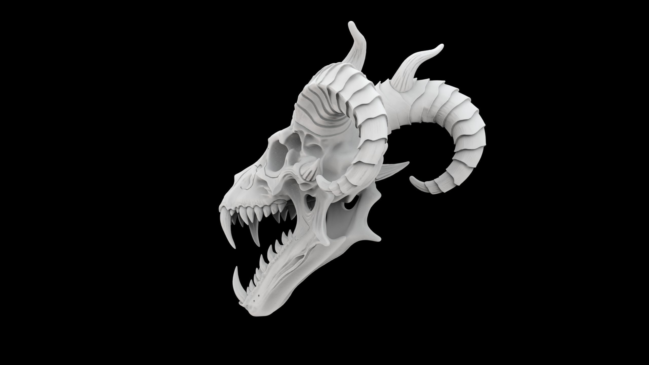 Dragon Skull 3D Print Model Mythical Bone Sculpture 3D print model_1