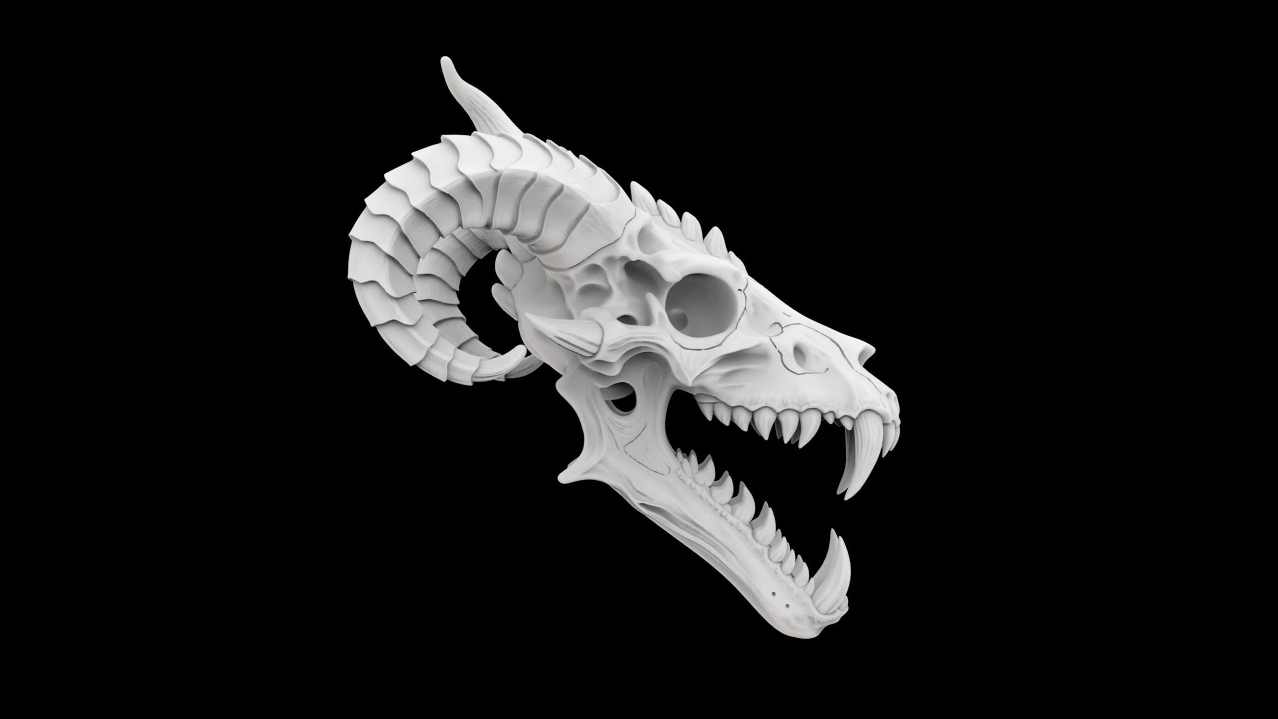 Dragon Skull 3D Print Model Mythical Bone Sculpture 3D print model_5