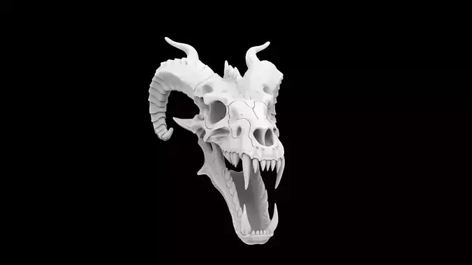 Dragon Skull 3D Print Model Mythical Bone Sculpture 3D print model