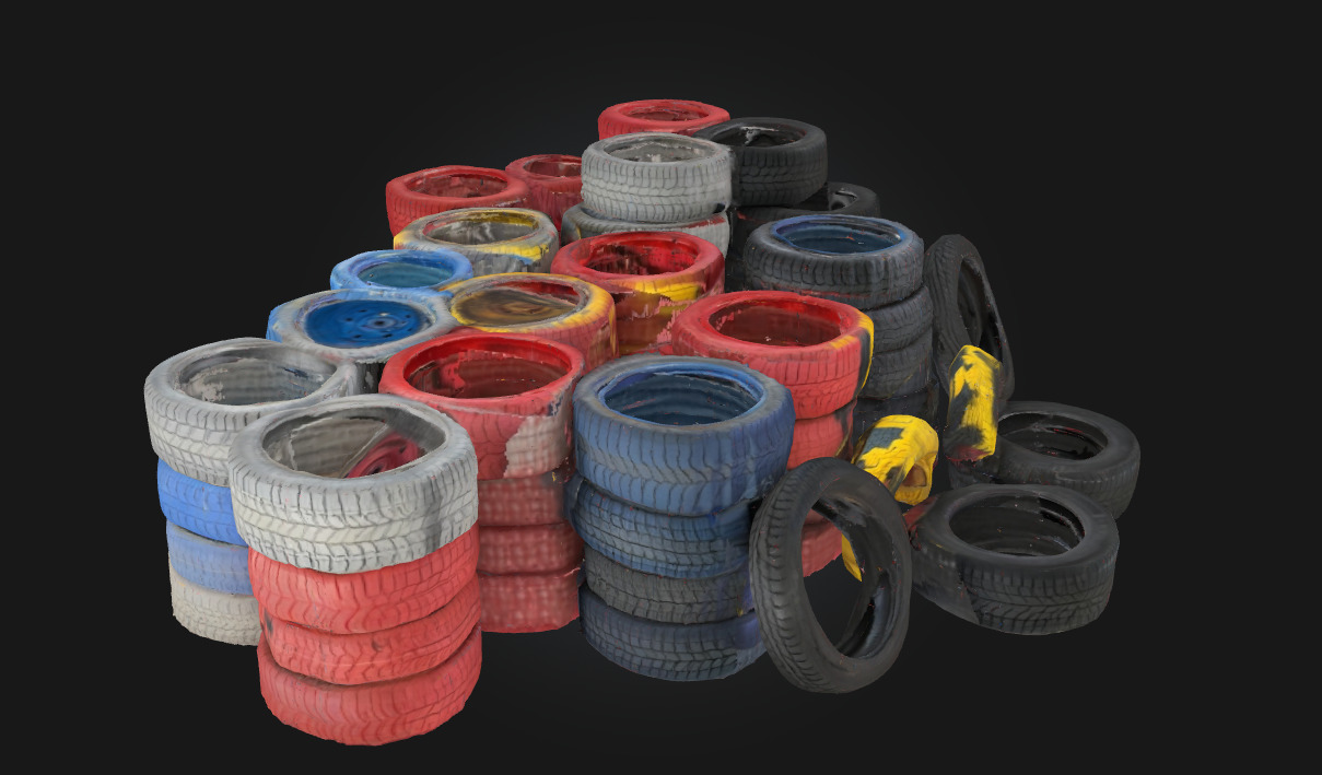 Tire Rainbow  Upcycled Joy for Playgrounds and Gardens 3D model_1