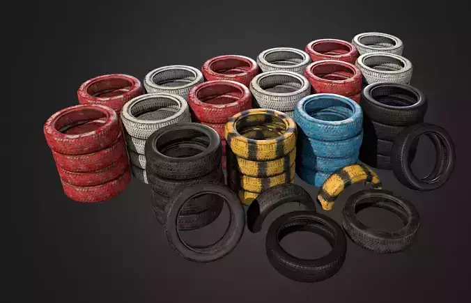 Tire Rainbow  Upcycled Joy for Playgrounds and Gardens 3D model