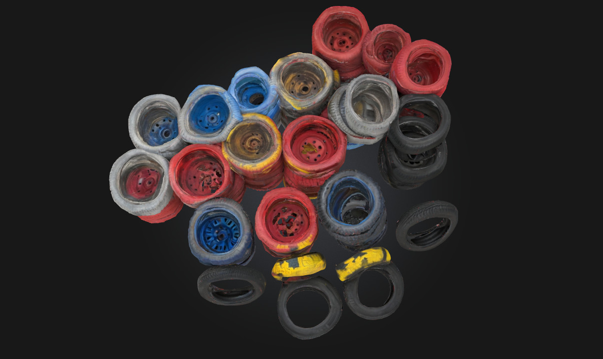 Tire Rainbow  Upcycled Joy for Playgrounds and Gardens 3D model_5