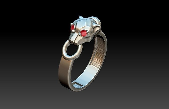 Panther Head Ring M55 3D print model