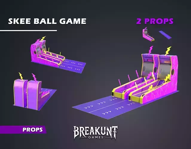 Skee Ball Game - 3d Model - 2 assets