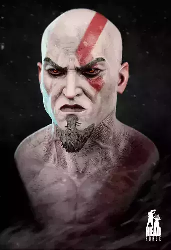 Kratos Bust  150mm - 3D Print Model 