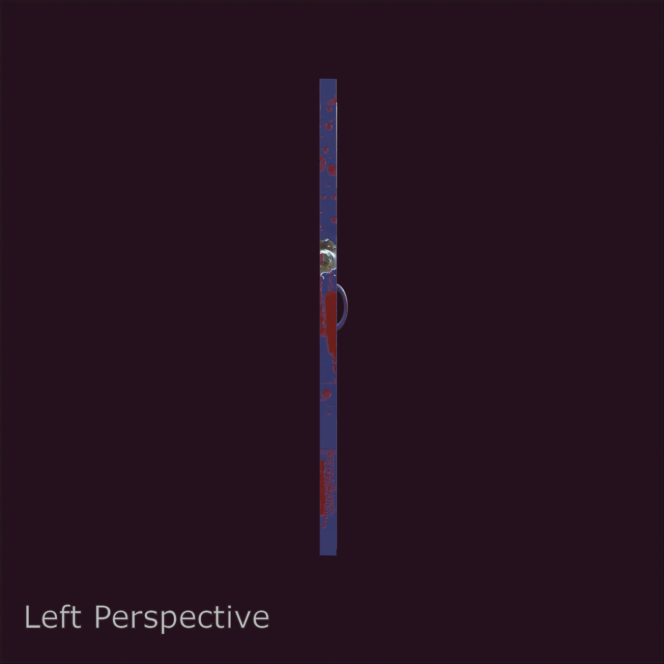 Bloody Prison Door with Bullet Holes and Handprints 3D model_4