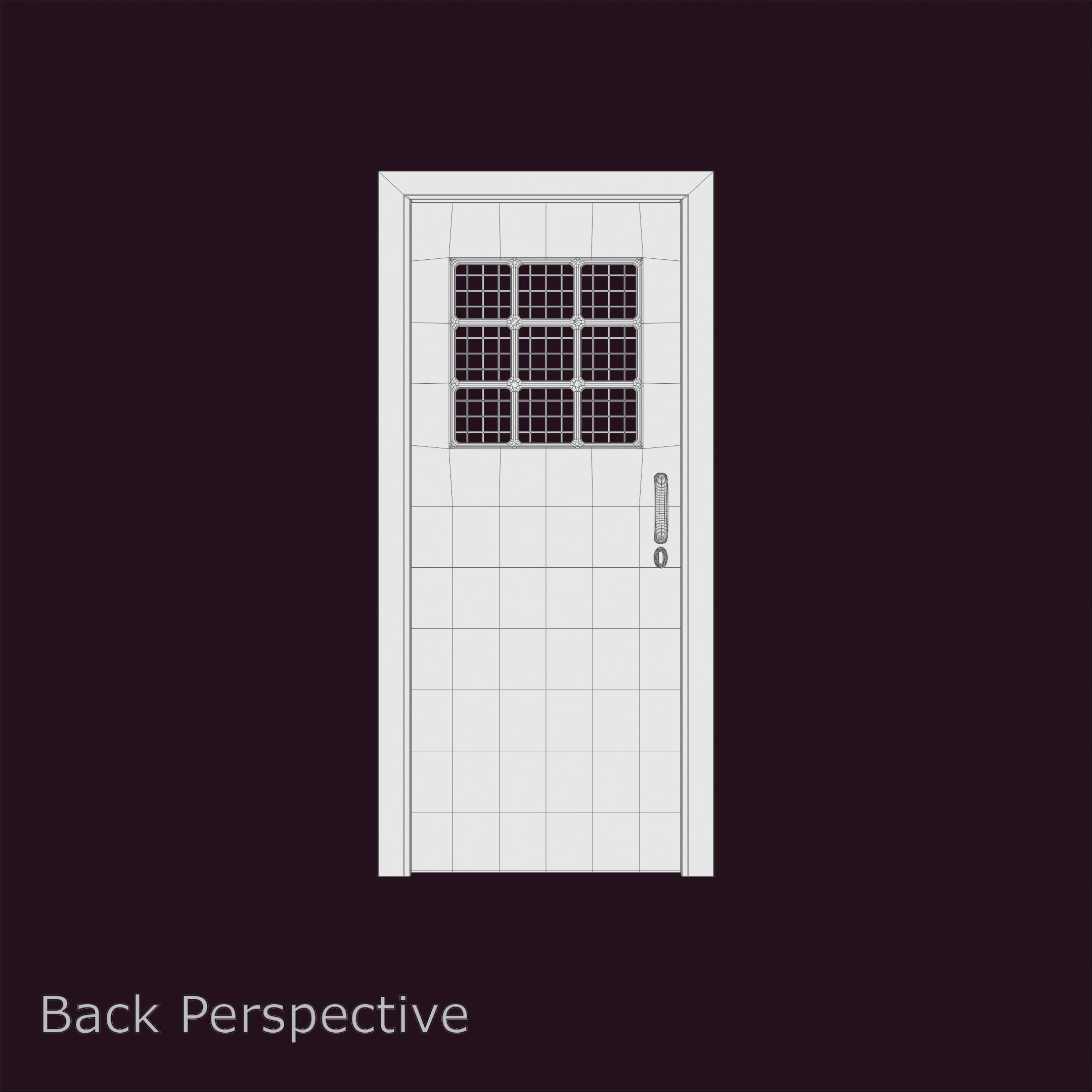 Bloody Prison Door with Bullet Holes and Handprints 3D model_9
