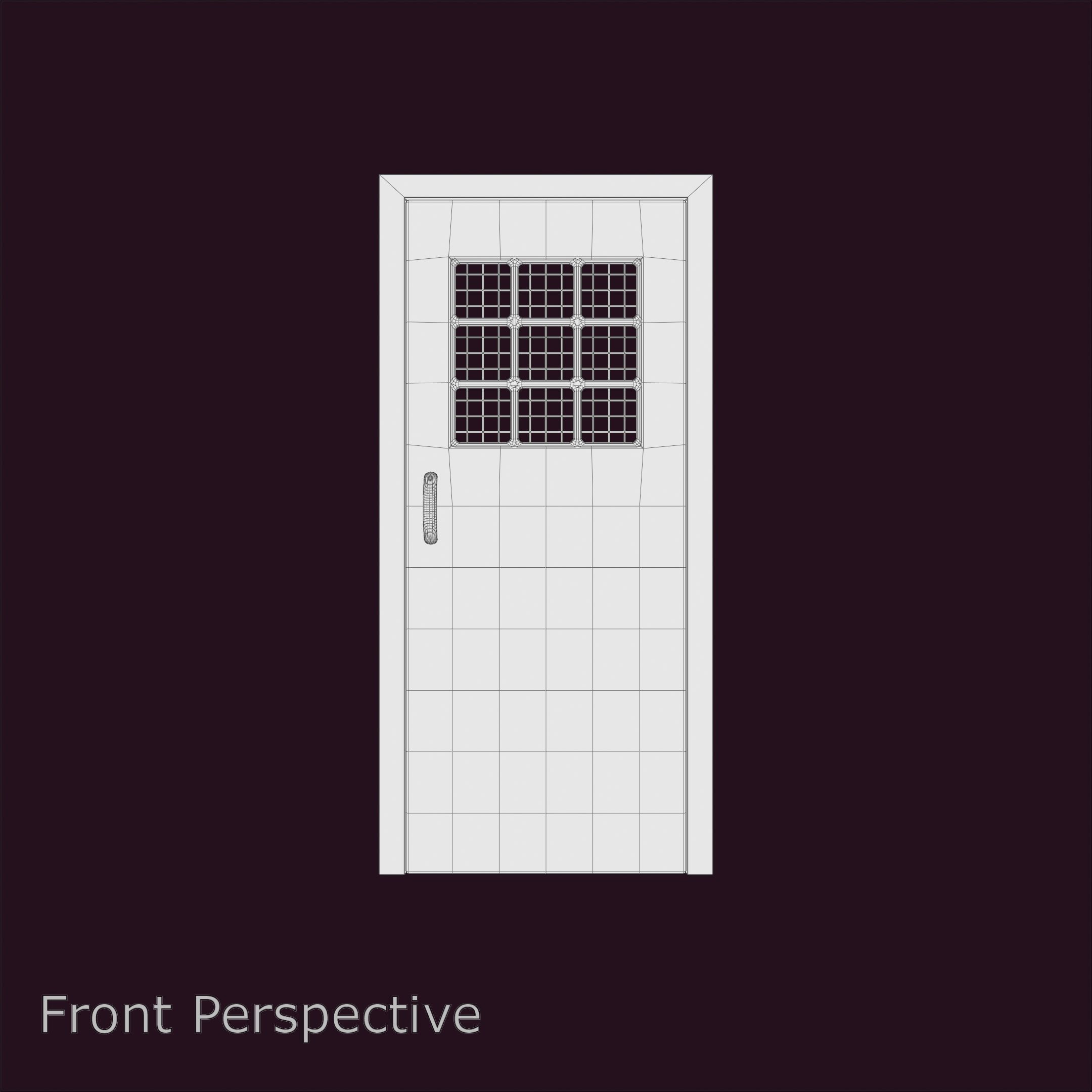 Bloody Prison Door with Bullet Holes and Handprints 3D model_14